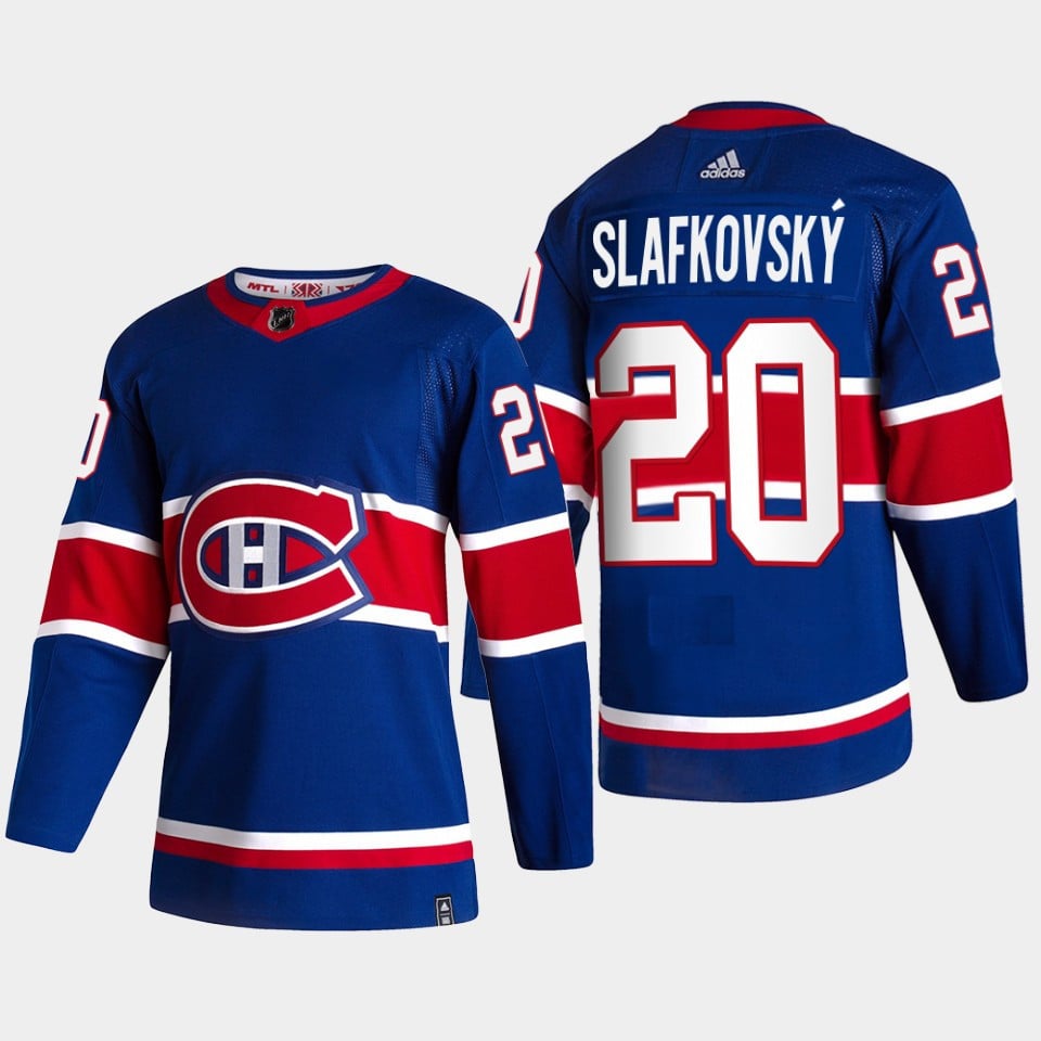Montreal Canadiens Juraj Slafkovsky 20 2022 Draft Navy Hockey Jersey Reverse Retro - JS659 