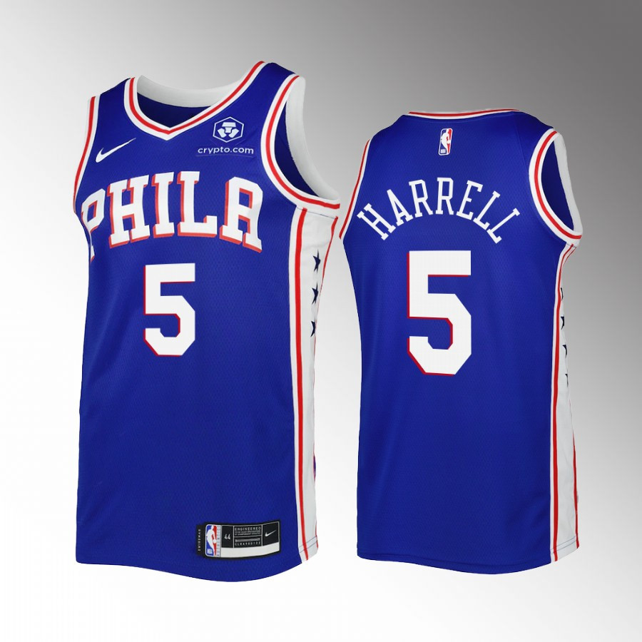 Montrezl Harrell 5 Philadelphia 76ers Blue Basketball Jersey Icon Edition Swingman - JS696 