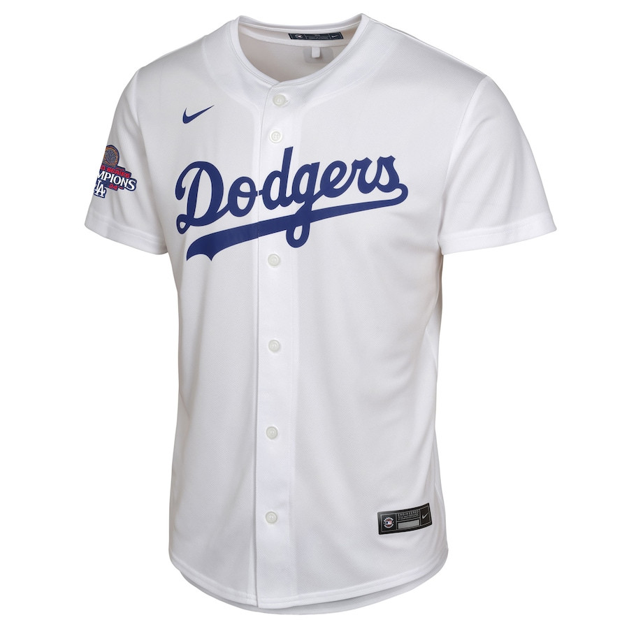 Alternative view of Mookie Betts 50 Los Angeles Dodgers 2024 World Series Champions Home Game Player YOUTH Baseball Jersey - White 