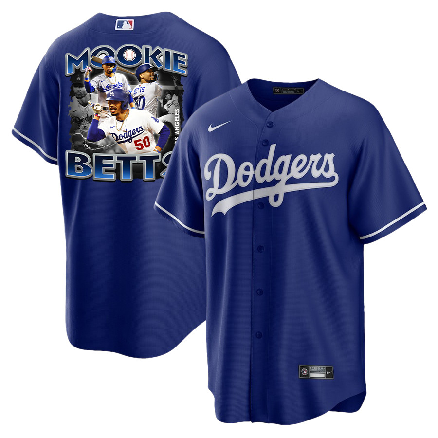 Mookie Betts 50 Los Angeles Dodgers Posture 2023 Alternate Player Men Baseball Jersey - Royal 
