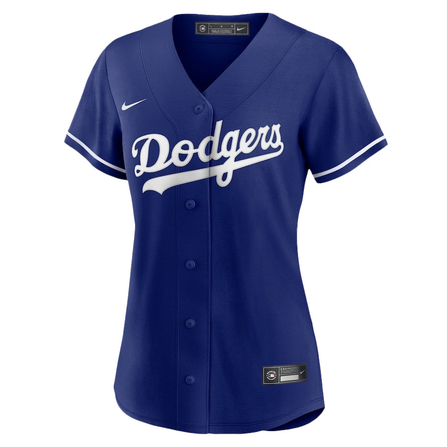 Alternative view of Mookie Betts 50 Los Angeles Dodgers Posture 2023 Alternate Player Women Baseball Jersey - Royal 