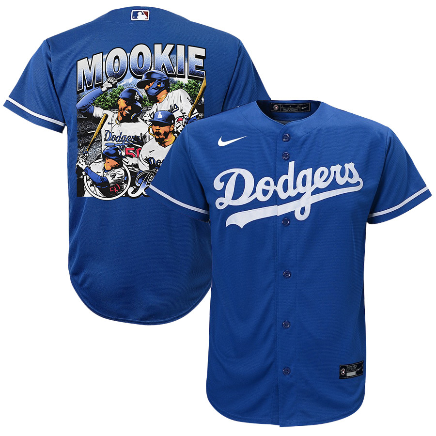 Mookie Betts 50 Los Angeles Dodgers Stadium 2023 Alternate Player YOUTH Baseball Jersey - Royal 