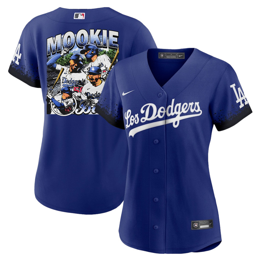 Mookie Betts 50 Los Angeles Dodgers Stadium 2023 City Connect Player Women Baseball Jersey - Royal 