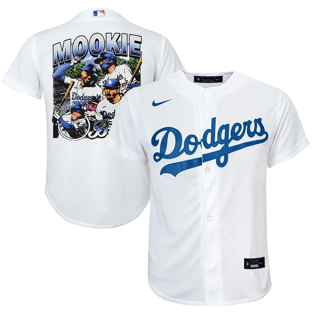 Mookie Betts 50 Los Angeles Dodgers Stadium 2023 Home Player YOUTH Baseball Jersey - White 