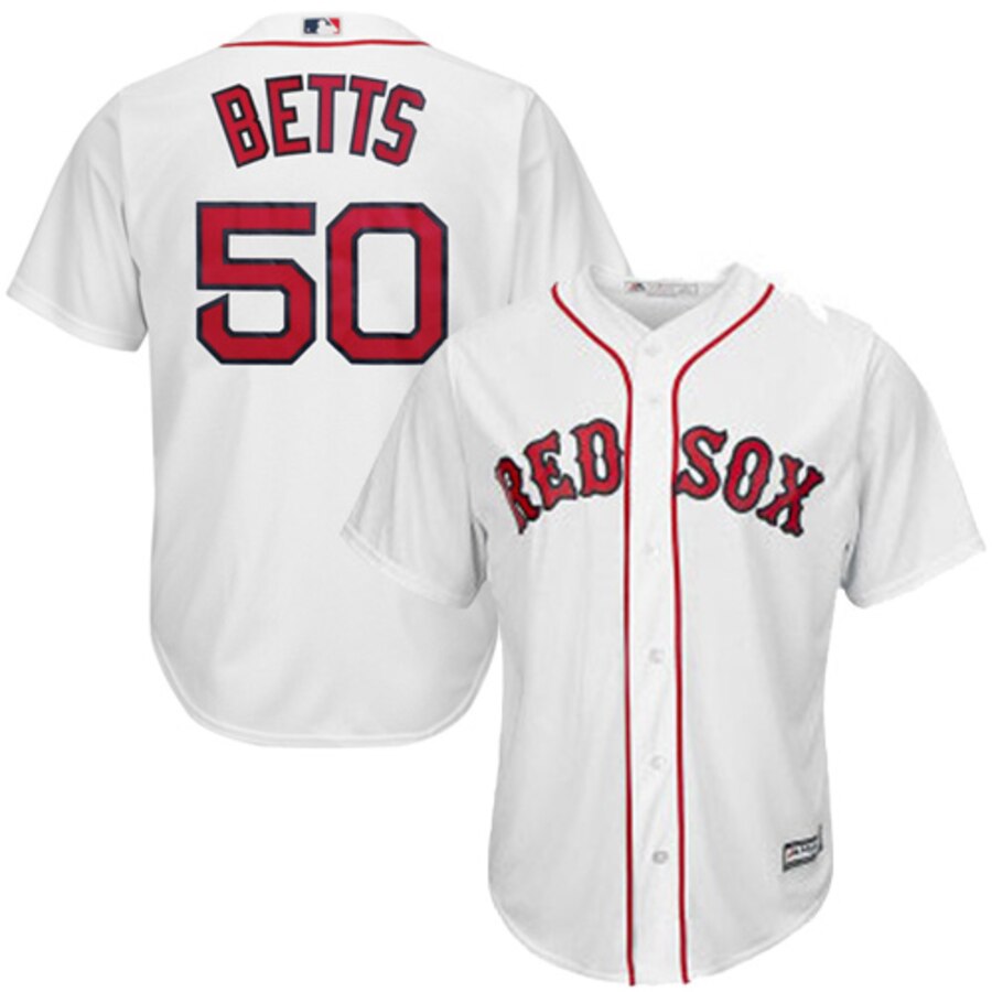 Mookie Betts Boston Red Sox Majestic Cool Base Player Baseball Jersey – White