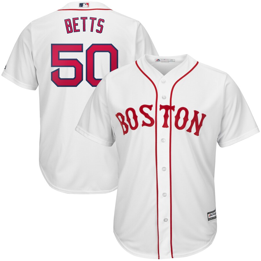 Mookie Betts Boston Red Sox Majestic Home Official Cool Base Player Baseball Jersey – White
