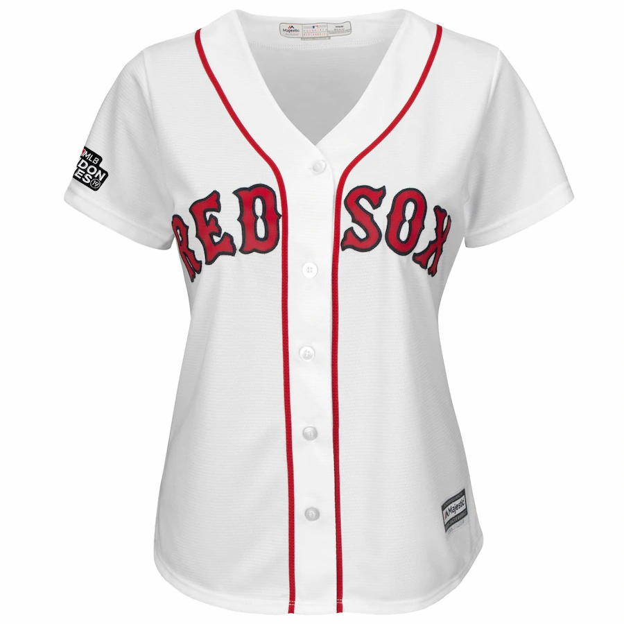 Alternative view of Mookie Betts Boston Red Sox Majestic Women's 2019 London Series Cool Base Player Baseball Jersey - White