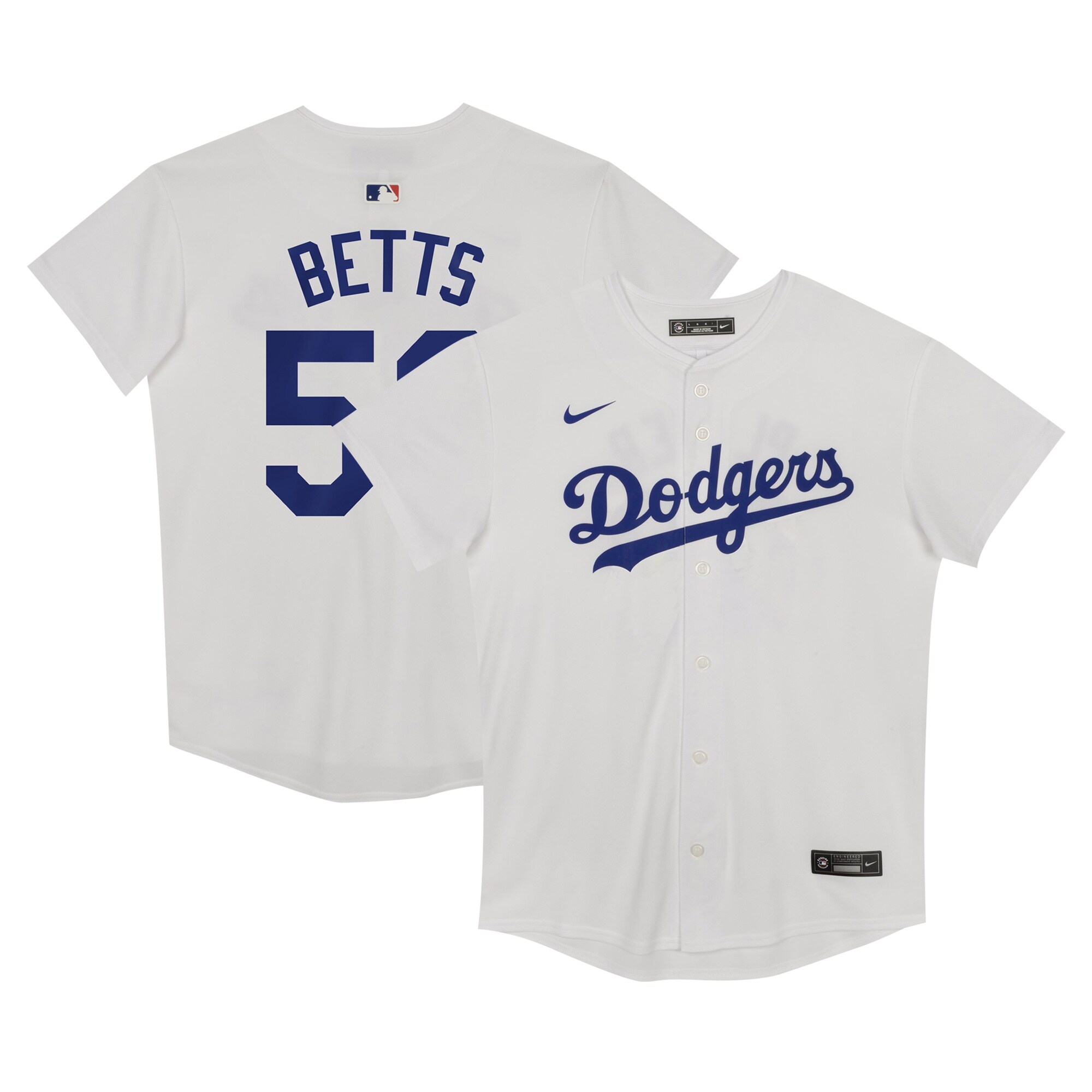 Mookie Betts Los Angeles Dodgers Preschool Home Game Baseball Jersey - White