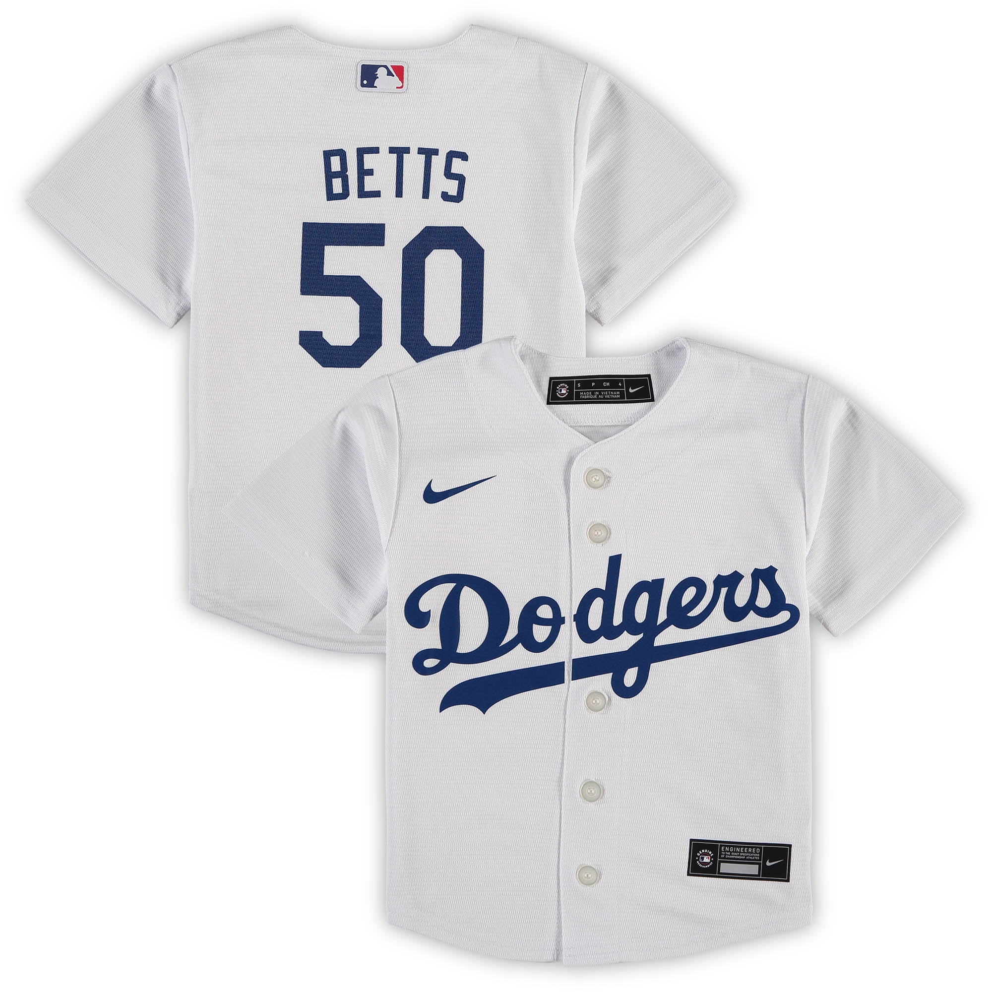 Mookie Betts Los Angeles Dodgers Preschool Replica Player Baseball Jersey - White