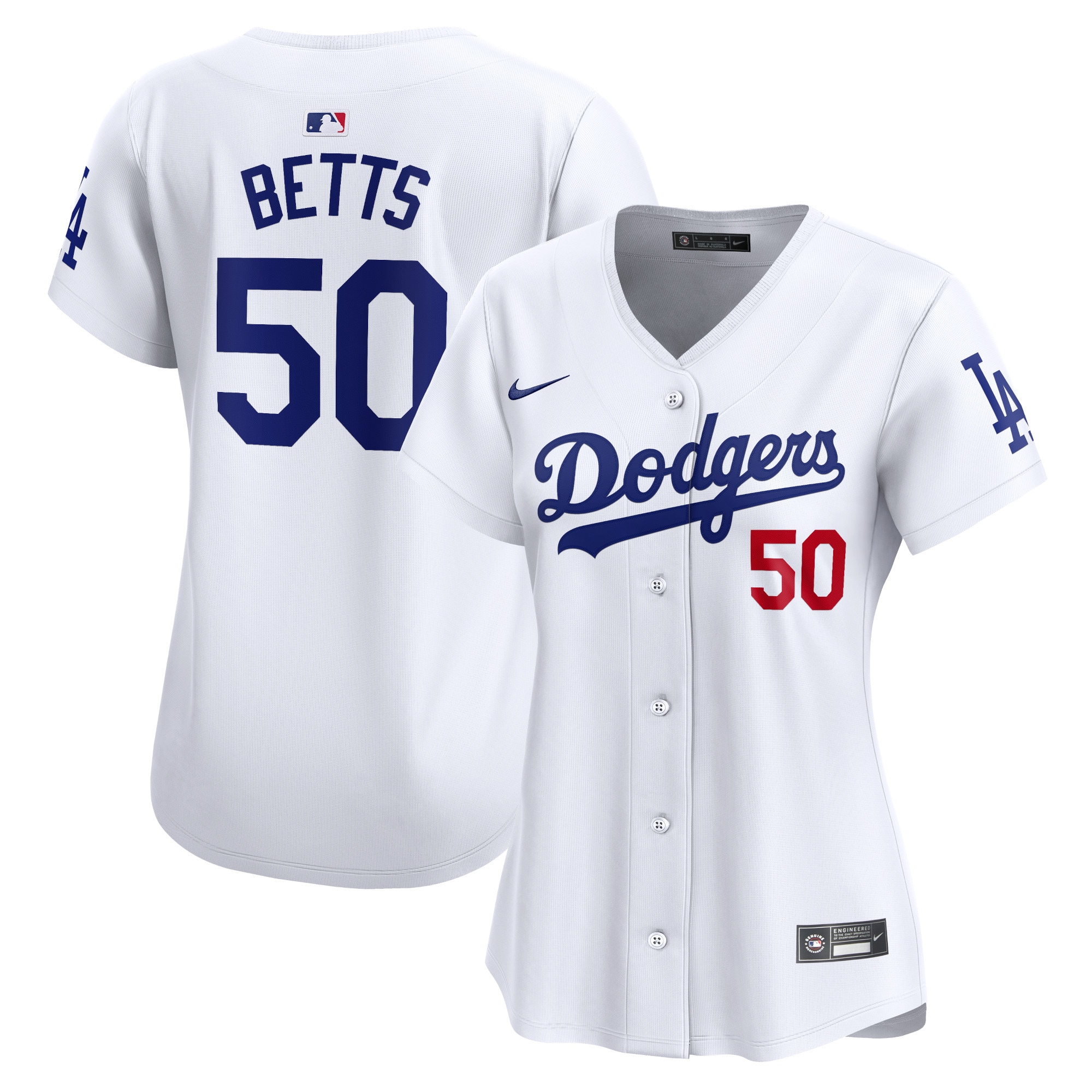 Mookie Betts Los Angeles Dodgers Women's Home Limited Player Baseball Jersey - White