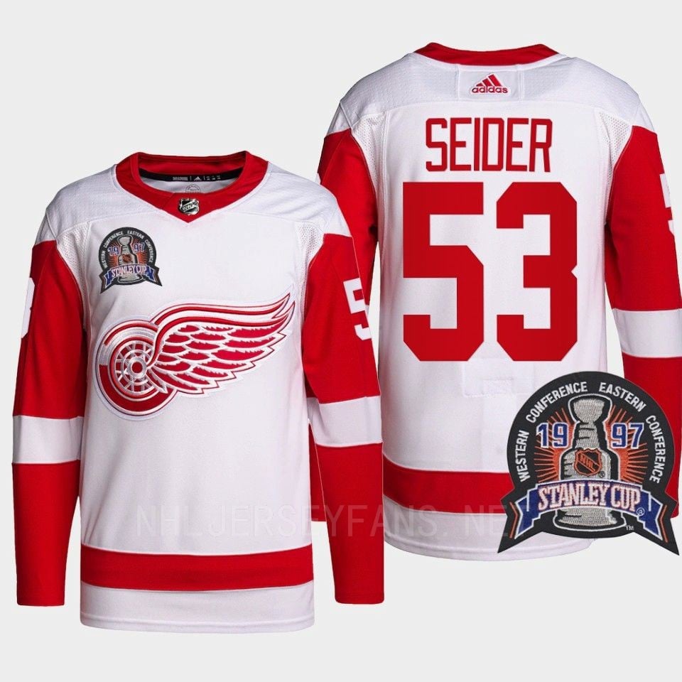Moritz Seider 53 25th Anniversary Detroit Red Wings Red Hockey Jersey - JS862 