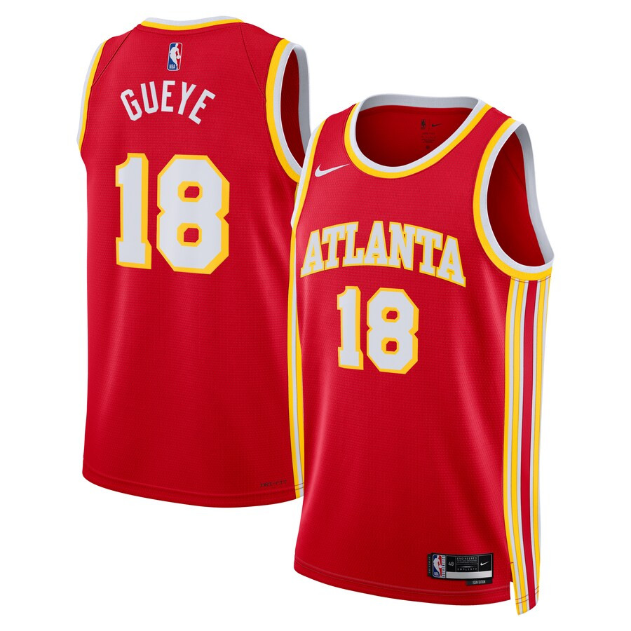Mouhamed Gueye 18 Atlanta Hawks Unisex Swingman Basketball Jersey - Icon Edition - Red - JS434 