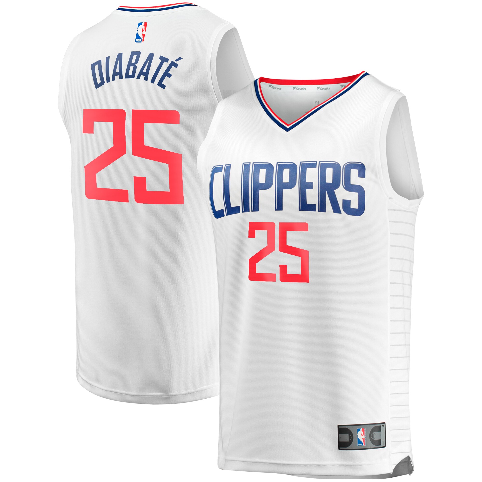 Moussa DiabatÃƒÆ’Ã‚Â© La Clippers Fanatics Fast Break Player Basketball Jersey - Association Edition - White