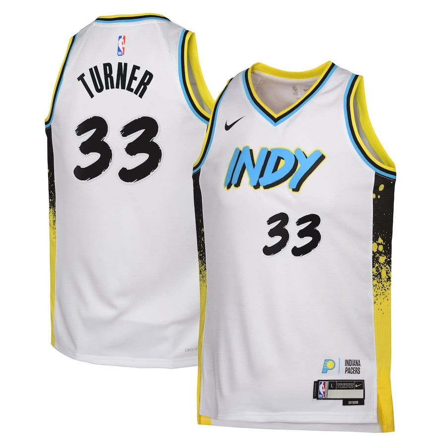 Myles Turner 33 Indiana Pacers 2024/25 Swingman Player YOUTH Basketball Jersey - City Edition - White - JS734 