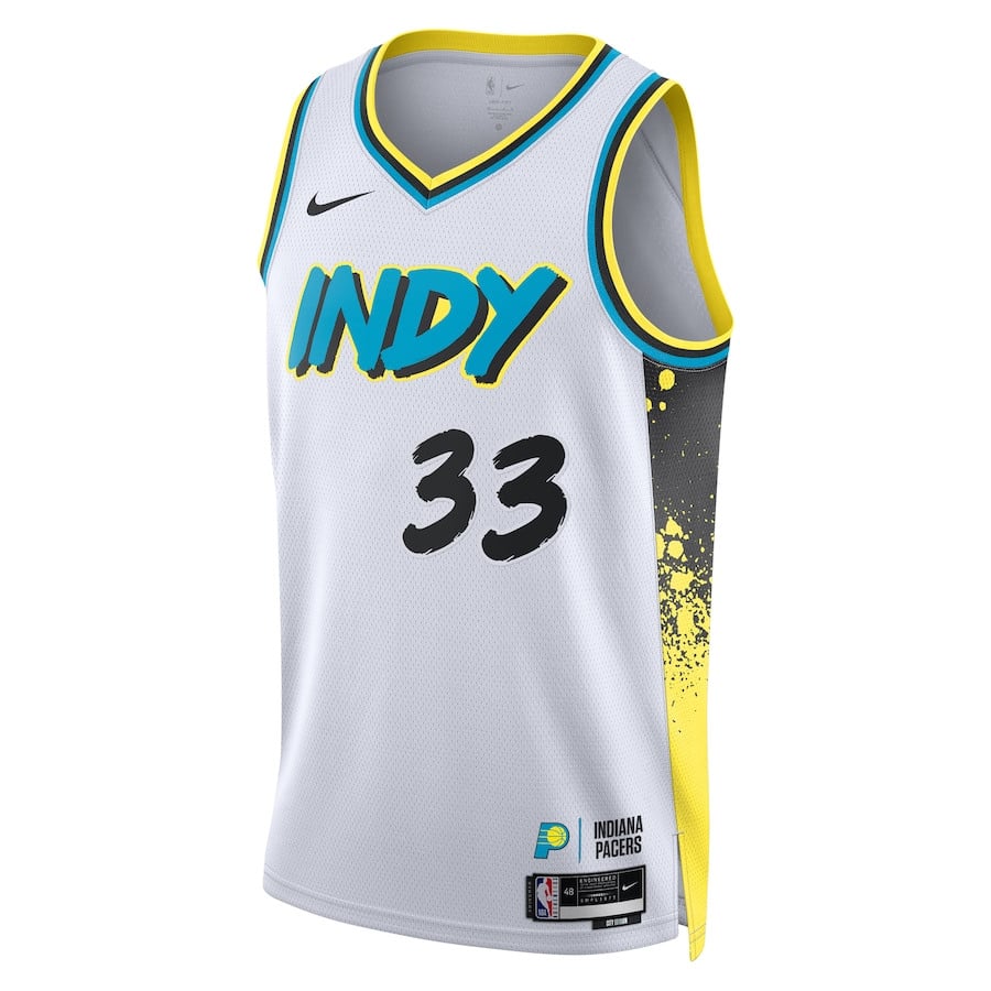 Alternative view of Myles Turner 33 Indiana Pacers Unisex 2024/25 Swingman Player Jersey - City Edition - White - JS607 