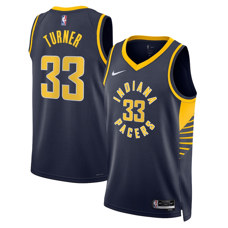Myles Turner 33 Indiana Pacers Unisex Swingman Jersey - Icon Edition - Navy - JS688 