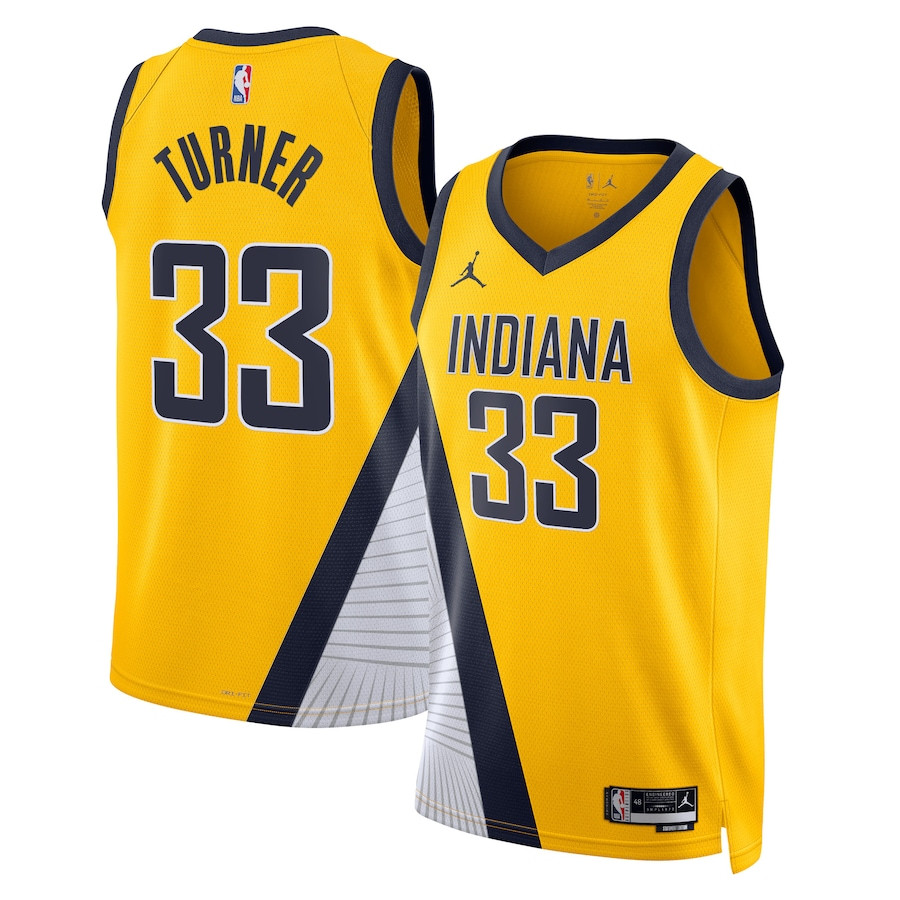 Myles Turner 33 Indiana Pacers Unisex Swingman Jersey - Statement Edition - Gold - JS240 