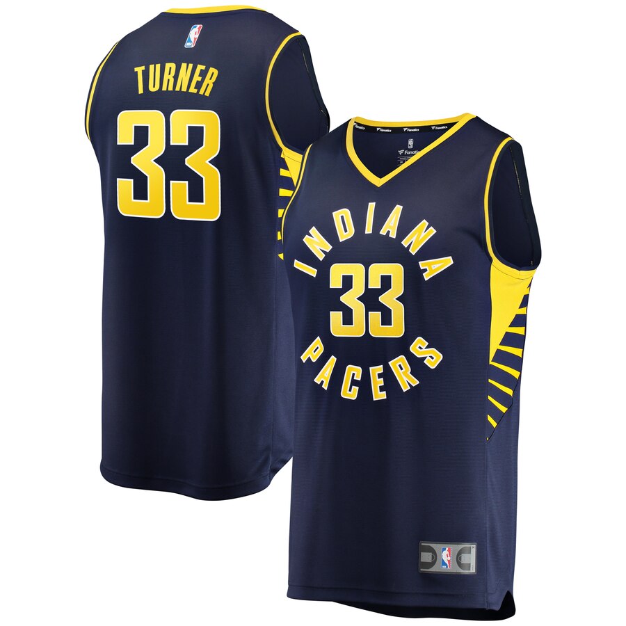 Myles Turner Indiana Pacers Fanatics Branded Fast Break Replica Jersey Navy – Icon Edition