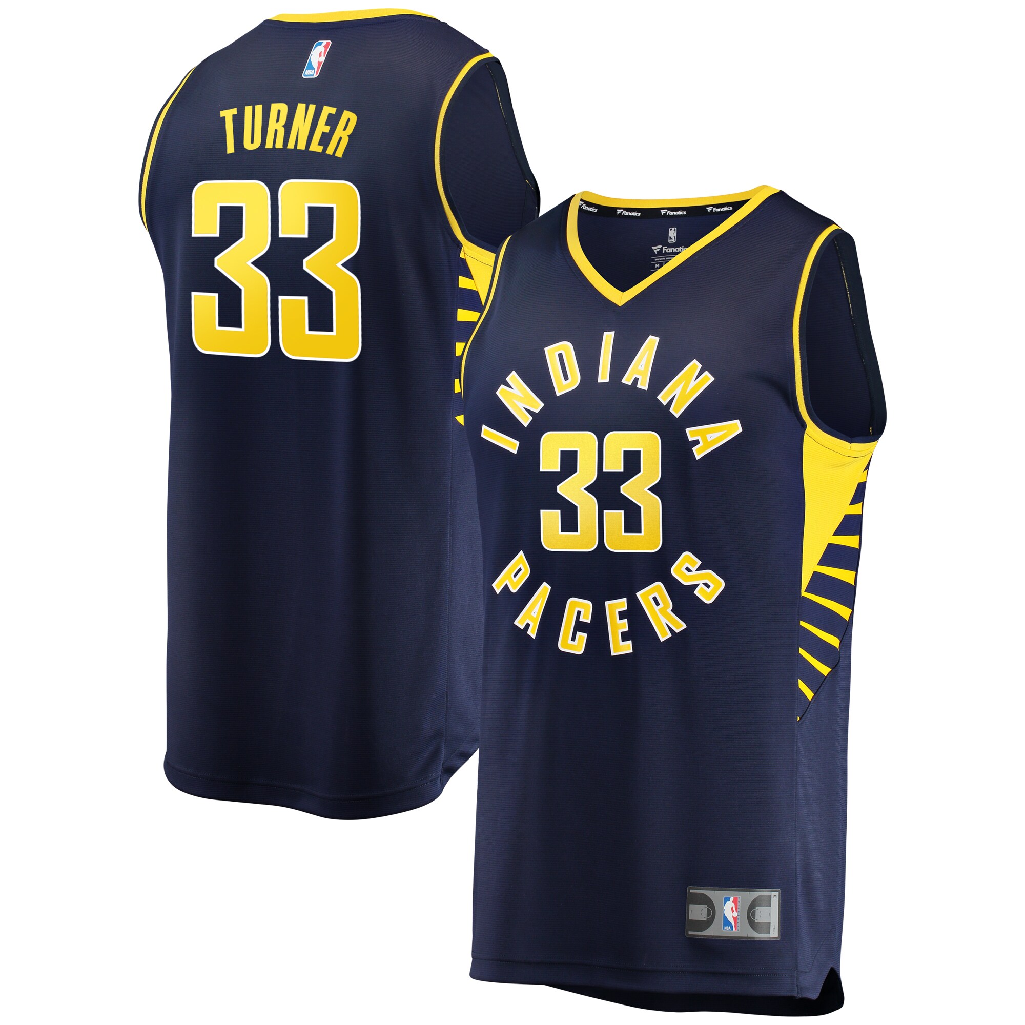 Myles Turner Indiana Pacers Fanatics Fast Break Replica Basketball Jersey Navy - Icon Edition