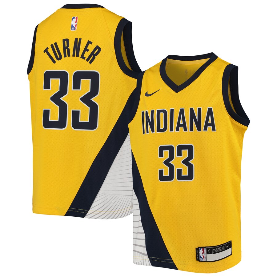 Myles Turner Indiana Pacers Youth Swingman Player Basketball Jersey - Statement Edition - Gold