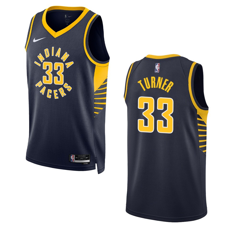 Myles Turner Navy Icon Edition 2022-23 Indiana Pacers Swingman Basketball Jersey