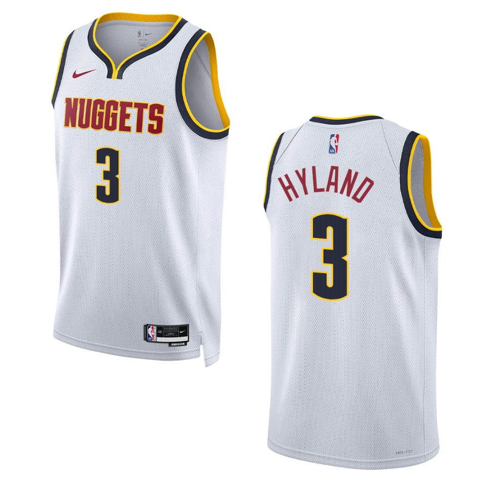 Nahshon Hyland White Association Edition 2022-23 Denver Nuggets Swingman Basketball Jersey