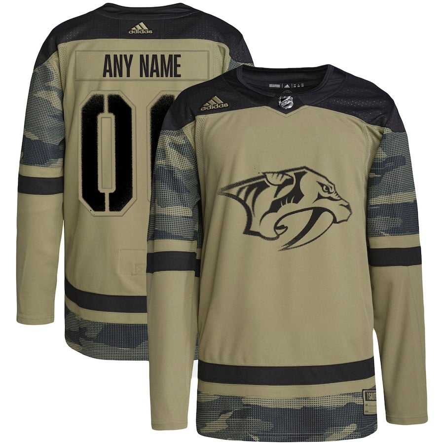Nashville Predators Military Appreciation Team Custom Practice Hockey Jersey - Camo - JS259 