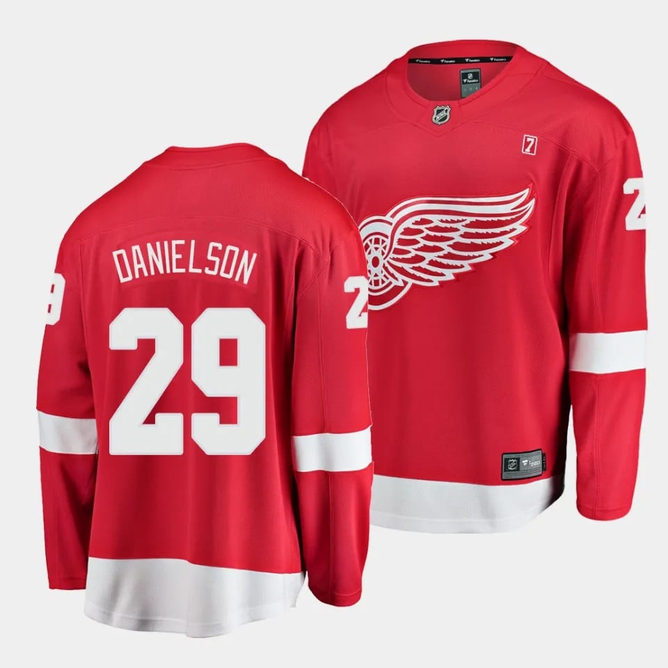 Nate Danielson #29 Detroit Red Wings 2023 Draft Home Men Hockey Jersey - Red - JS489 