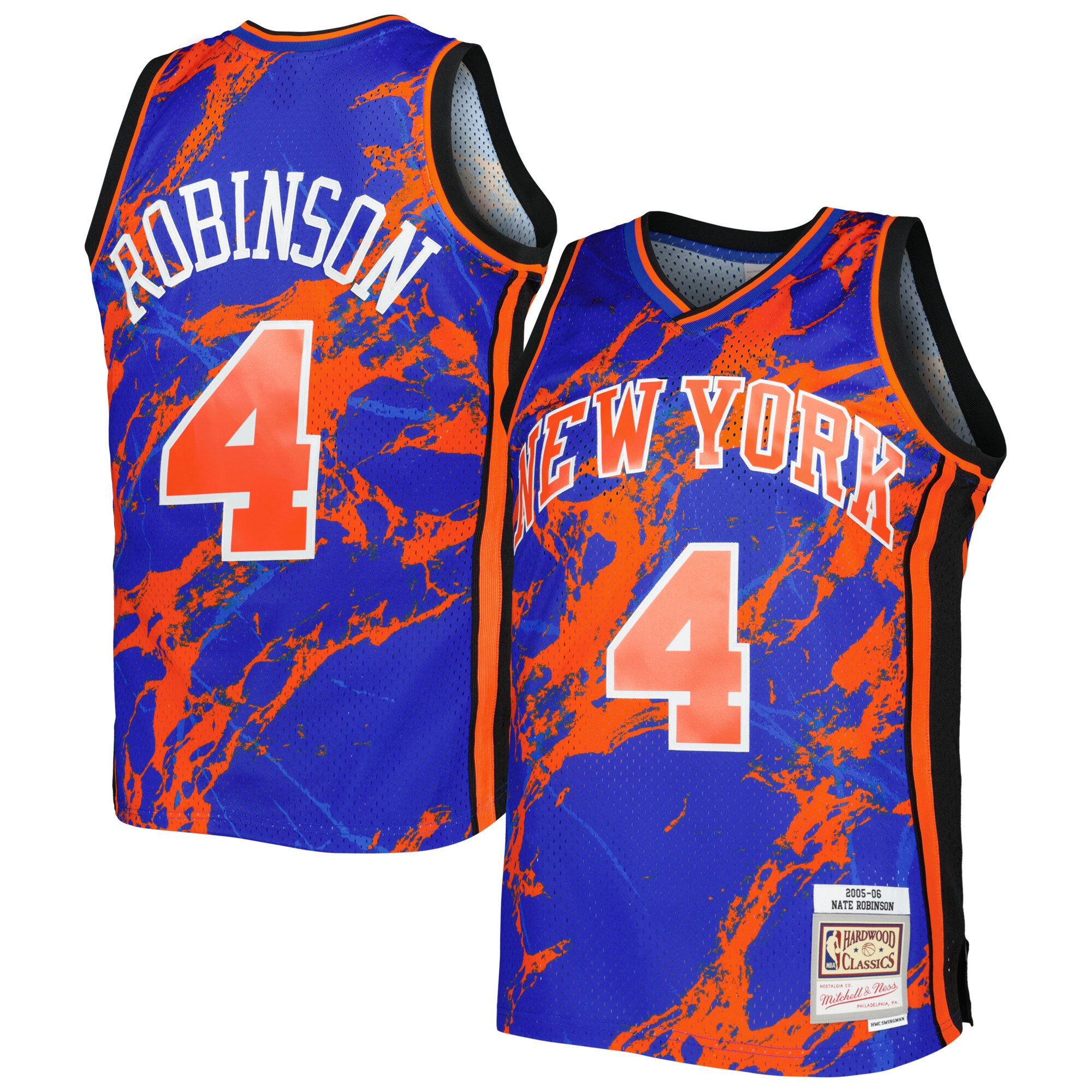Nate Robinson New York Knicks Mitchell & Ness 2005/06 Hardwood Classics Marble Swingman Basketball Jersey - Blue