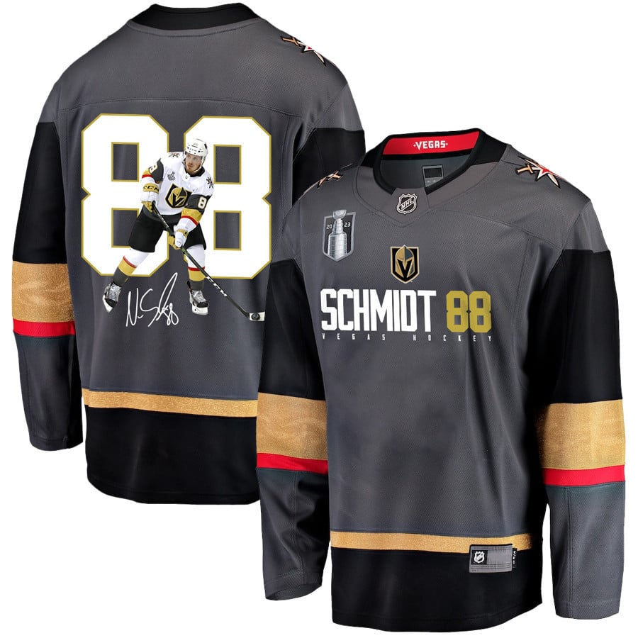 Nate Schmidt 88 Vegas Golden Knights Defensive Anchor 2023 Champions Stanley Cup Men Hockey Jersey - Black - JS804 