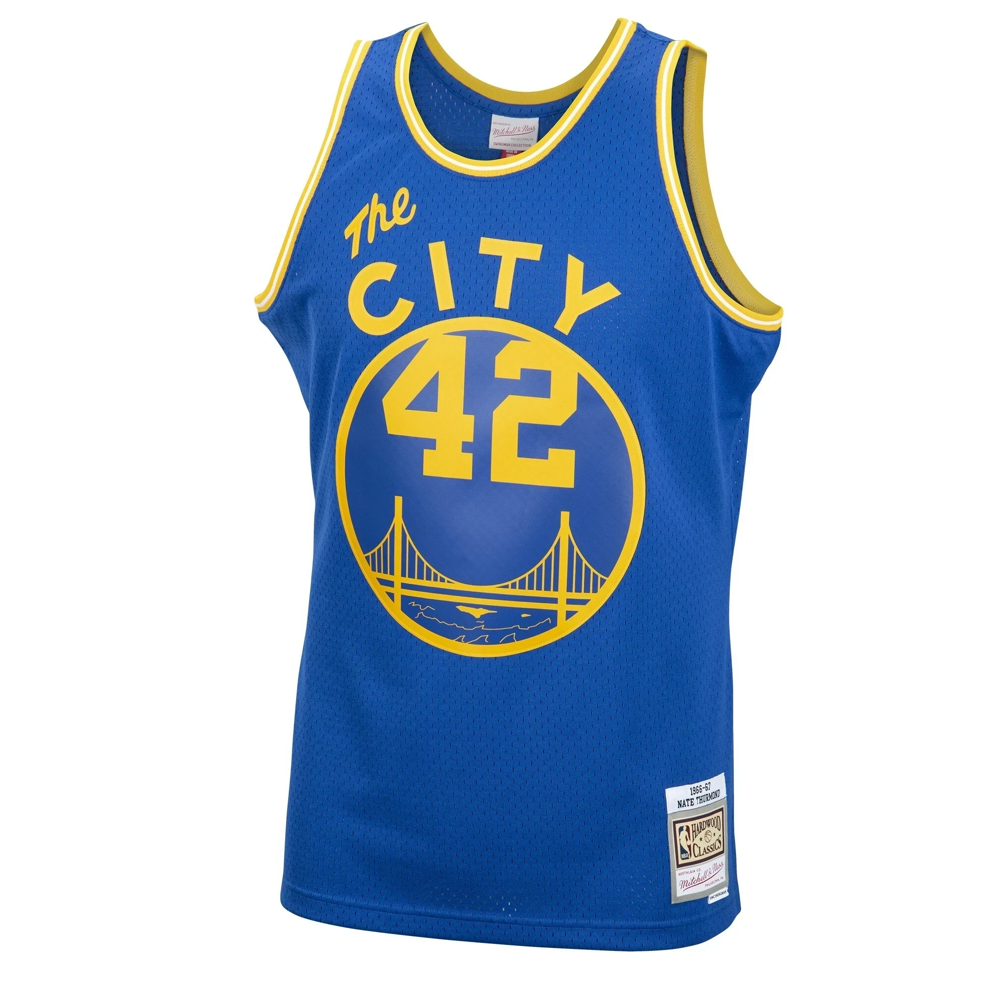 Alternative view of Nate Thurmond Golden State Warriors Mitchell & Ness 1966-67 Hardwood Classics Swingman Jersey - Royal - JS703 