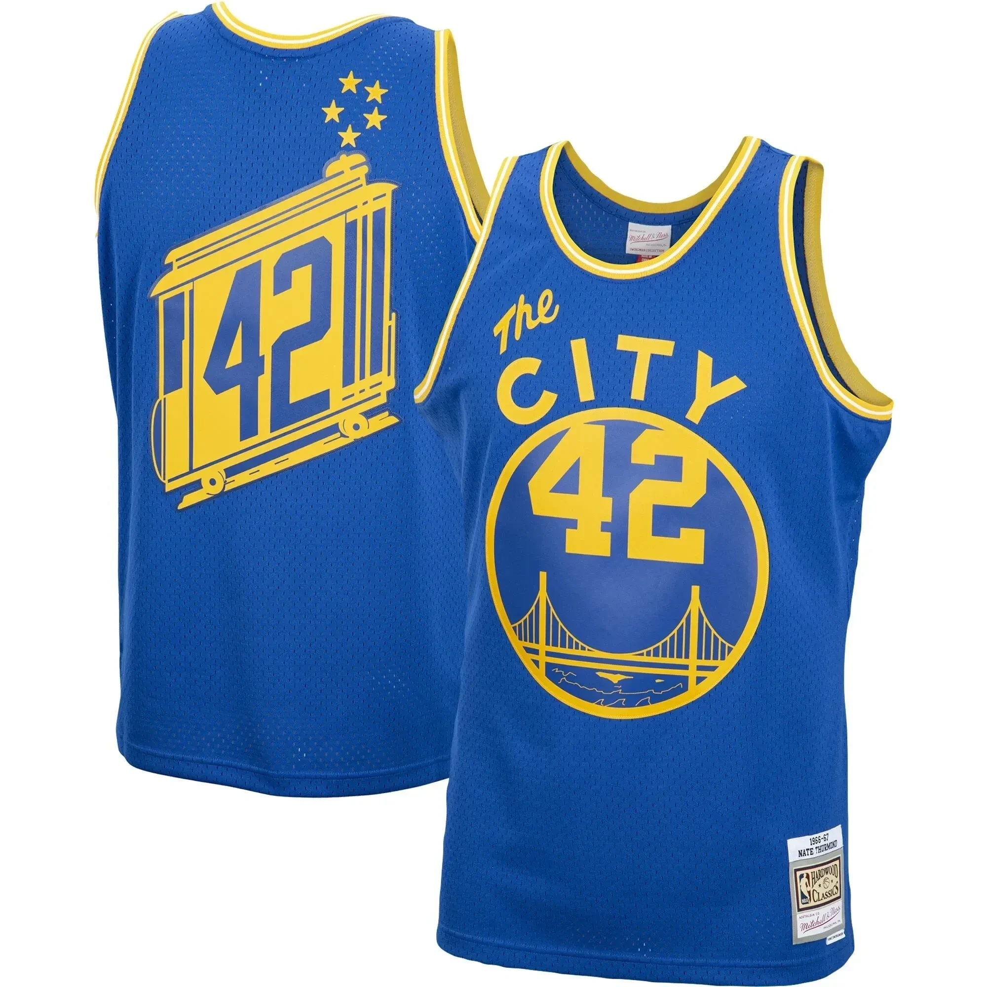 Nate Thurmond Golden State Warriors Mitchell & Ness 1966-67 Hardwood Classics Swingman Jersey - Royal - JS703 