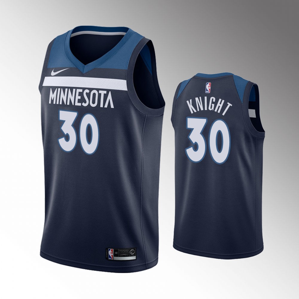Nathan Knight Minnesota Timberwolves 2021 Icon Edition Navy 2021 Trade Basketball Jersey