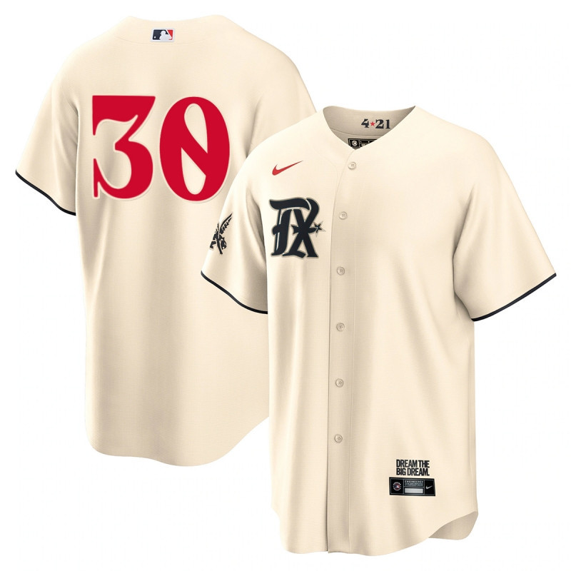 Nathaniel Lowe 30 Texas Rangers 2023 City Connect Game Baseball Jersey - Cream - JS548 