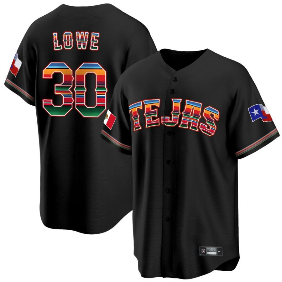 Nathaniel Lowe 30 Texas Rangers Mexican Collection Baseball Men Baseball Jersey - Black - JS848 