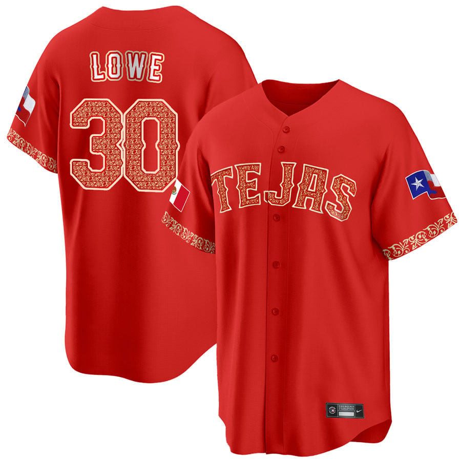 Nathaniel Lowe 30 Texas Rangers Mexican Collection Baseball Men Baseball Jersey - Red - JS540 