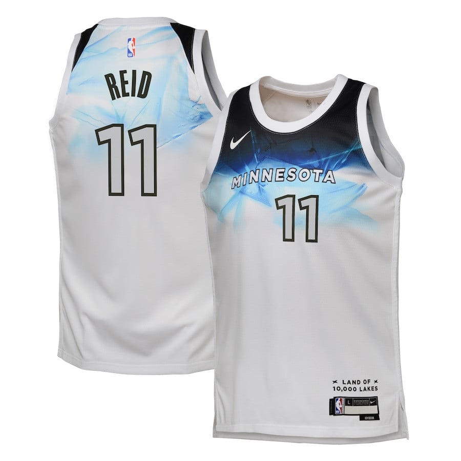 Naz Reid 11 Minnesota Timberwolves 2024/25 Swingman Player YOUTH Basketball Jersey - City Edition - White - JS840 