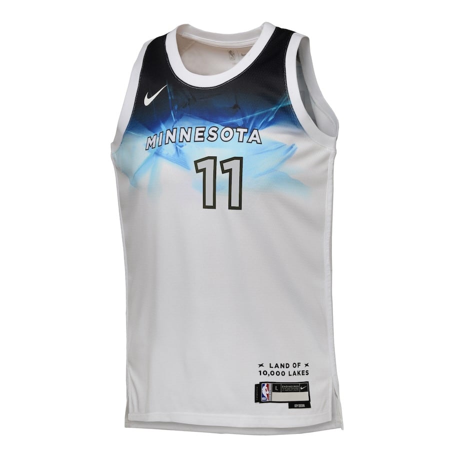 Alternative view of Naz Reid 11 Minnesota Timberwolves 2024/25 Swingman Player YOUTH Basketball Jersey - City Edition - White - JS840 