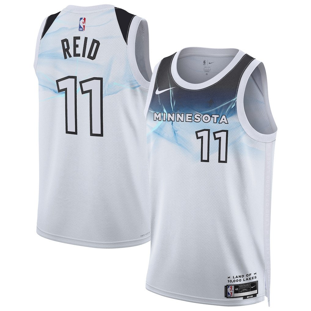 Naz Reid 11 Minnesota Timberwolves Unisex 2024/25 Swingman Player Basketball Jersey - City Edition - White - JS178 