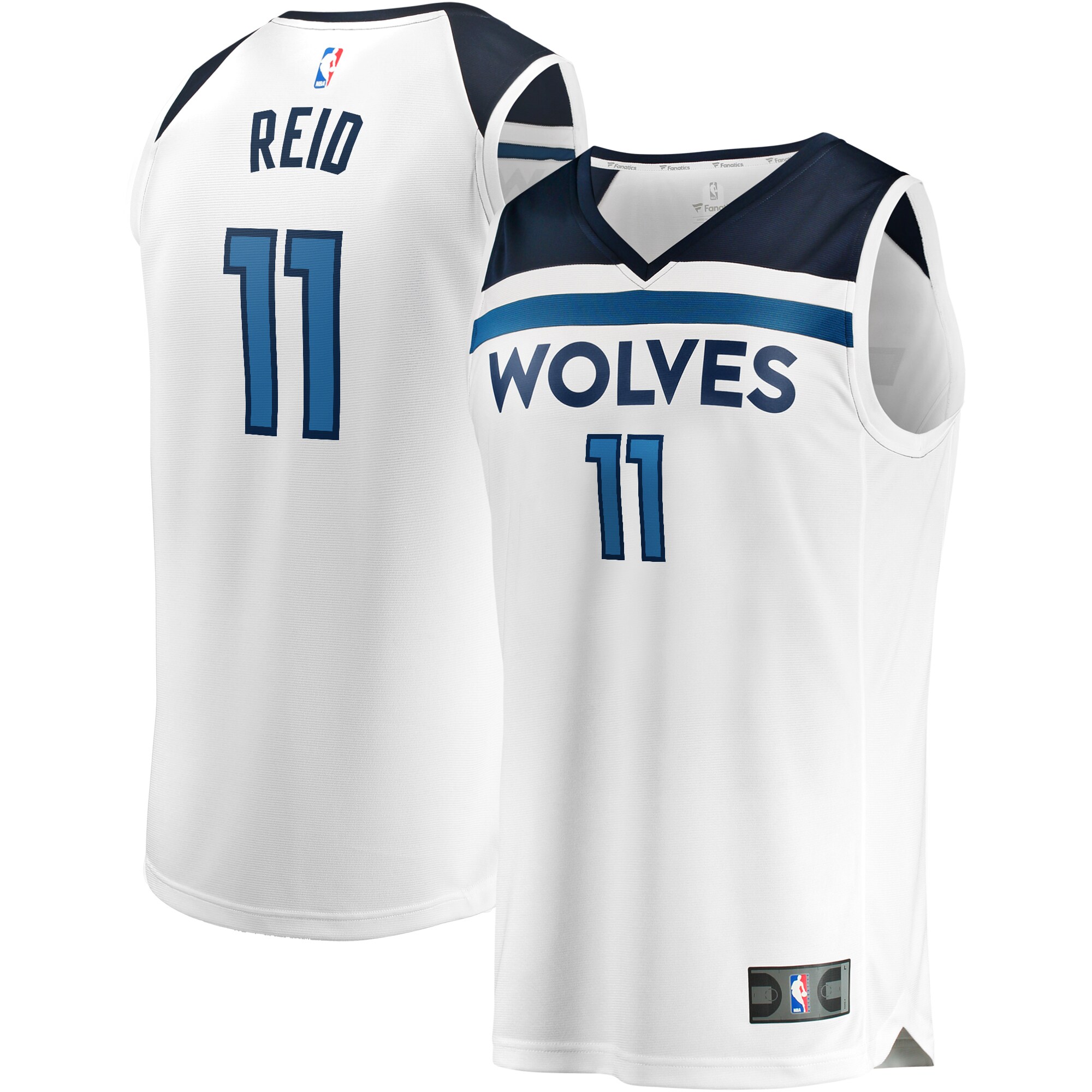 Alternative view of Naz Reid Minnesota Timberwolves Fanatics Branded Fast Break Replica Player Basketball Jersey White – Association Edition