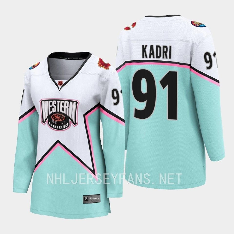 Nazem Kadri 91 Calgary Flames White 2023 All-Star Western Conference Hockey Jersey Women - JS127 
