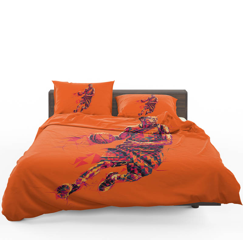 Alternative view of NBA Basketball Player Low Poly Mosaic Art Bedding Set - Custom Bedding Set