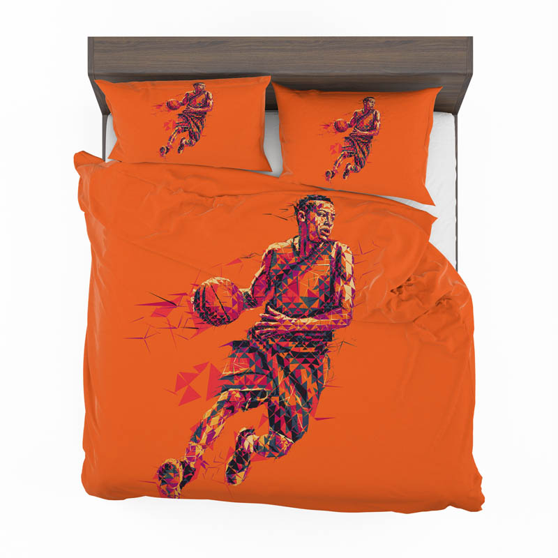 NBA Basketball Player Low Poly Mosaic Art Bedding Set - Custom Bedding Set