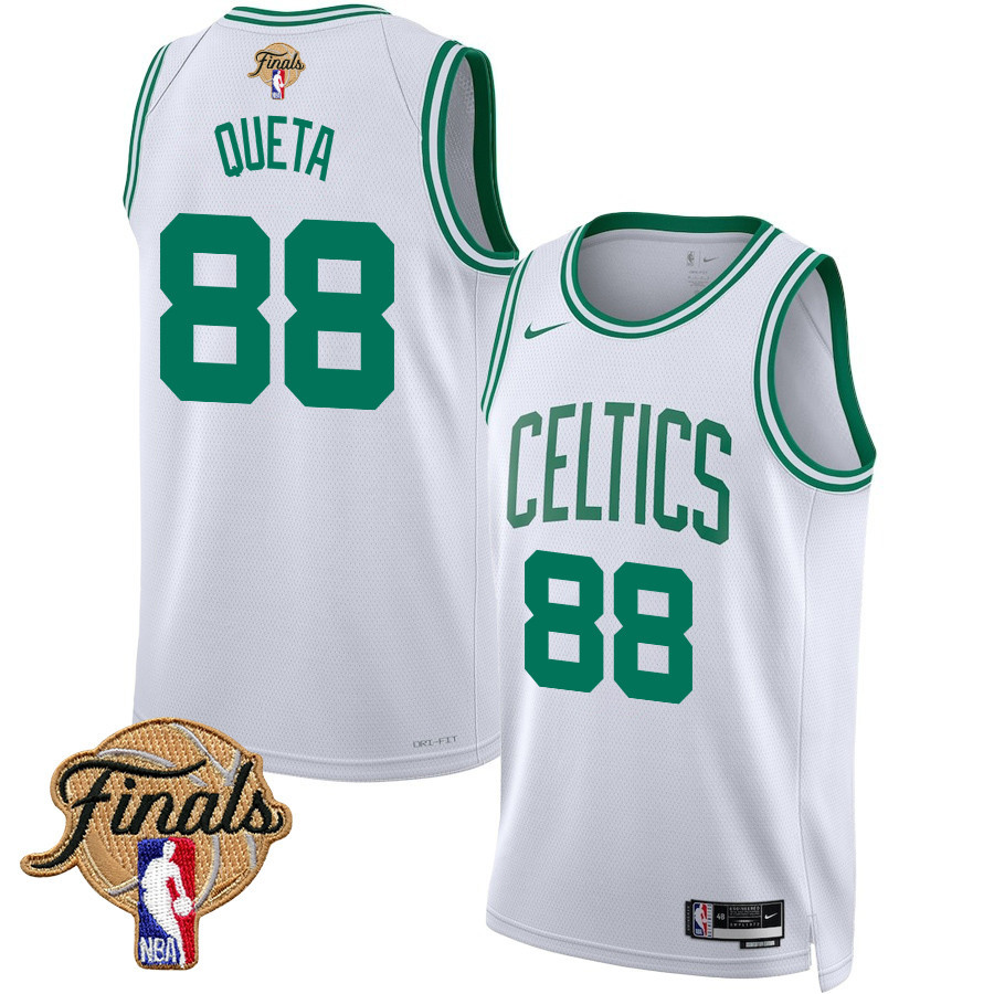Neemias Queta 88 Boston Celtics 2024 FINALS PATCH Swingman Basketball Jersey - Association Edition - White - JS194