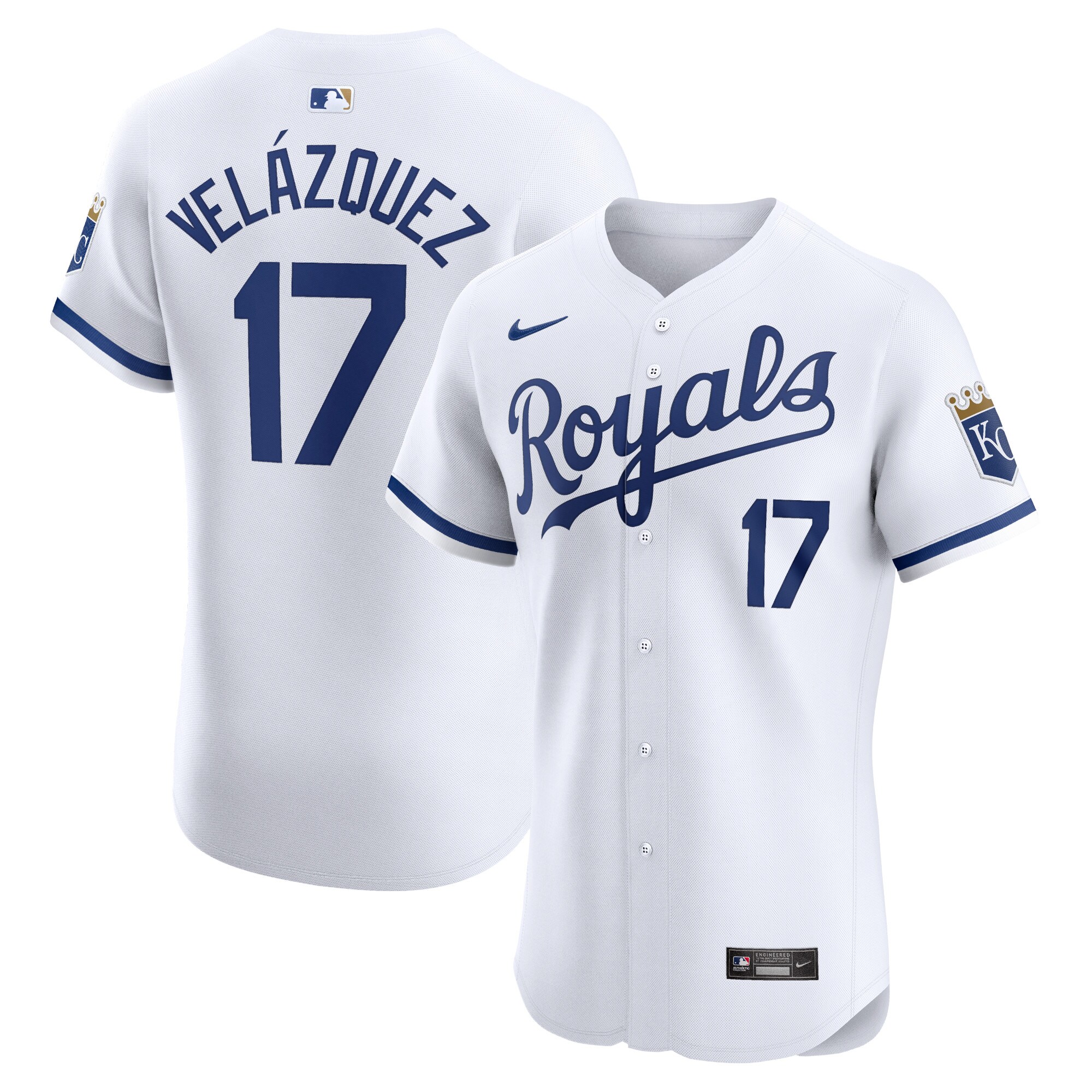 Nelson Velazquez Kansas City Royals Home Elite Player Baseball Jersey - White