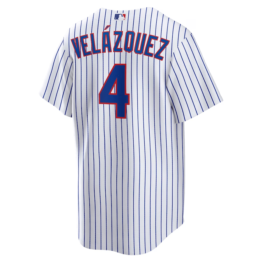 Alternative view of Nelson Velázquez 4 Chicago Cubs Home Men Baseball Jersey - White