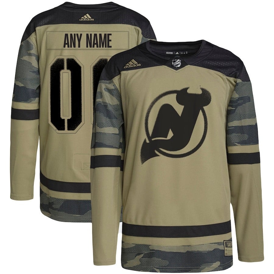 New Hockey Jersey Devils Military Appreciation Team Custom Practice Hockey Jersey - Camo - JS485 