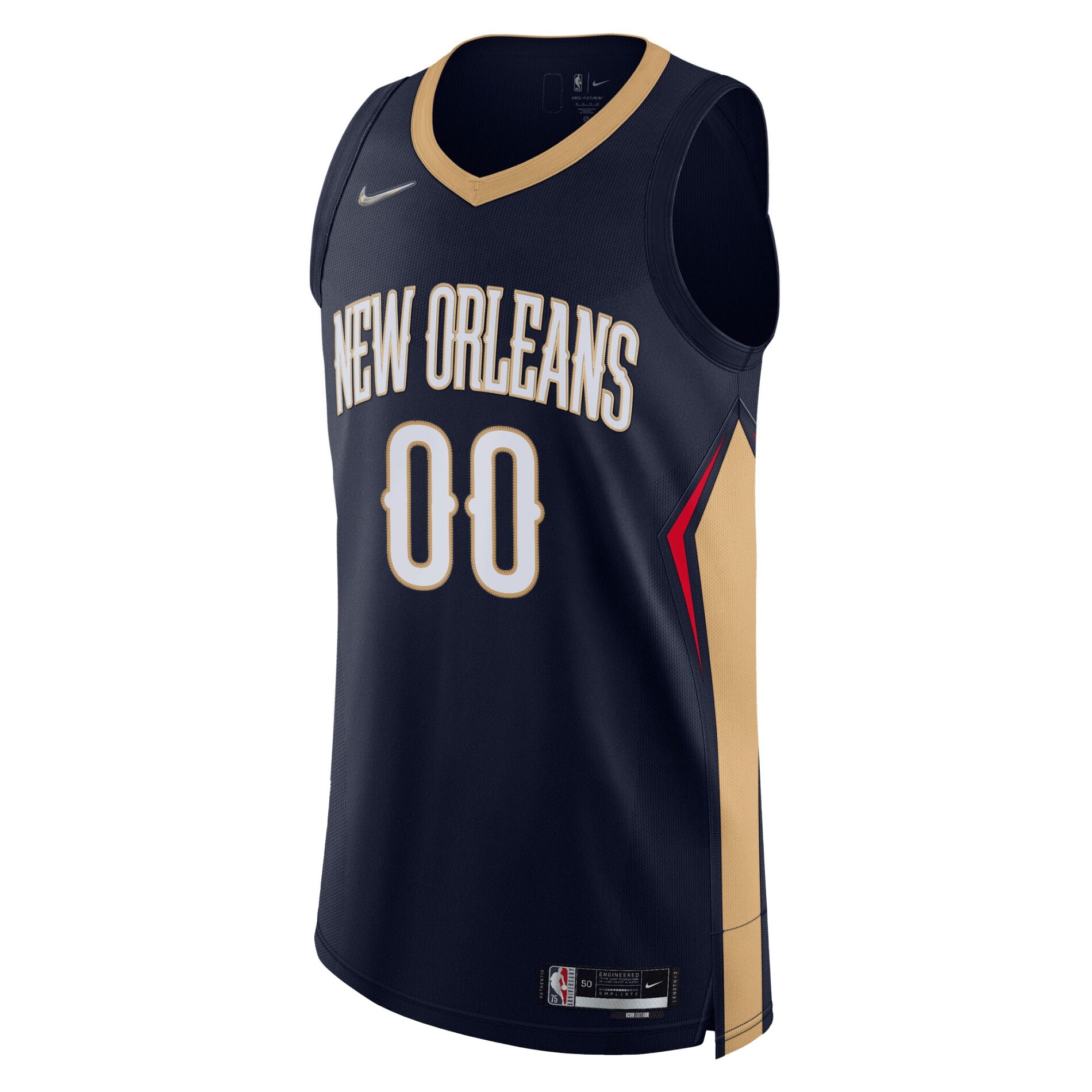 Alternative view of New Orleans Pelicans 2021/22 Diamond Authentic Custom Basketball Jersey - Icon Edition - Navy