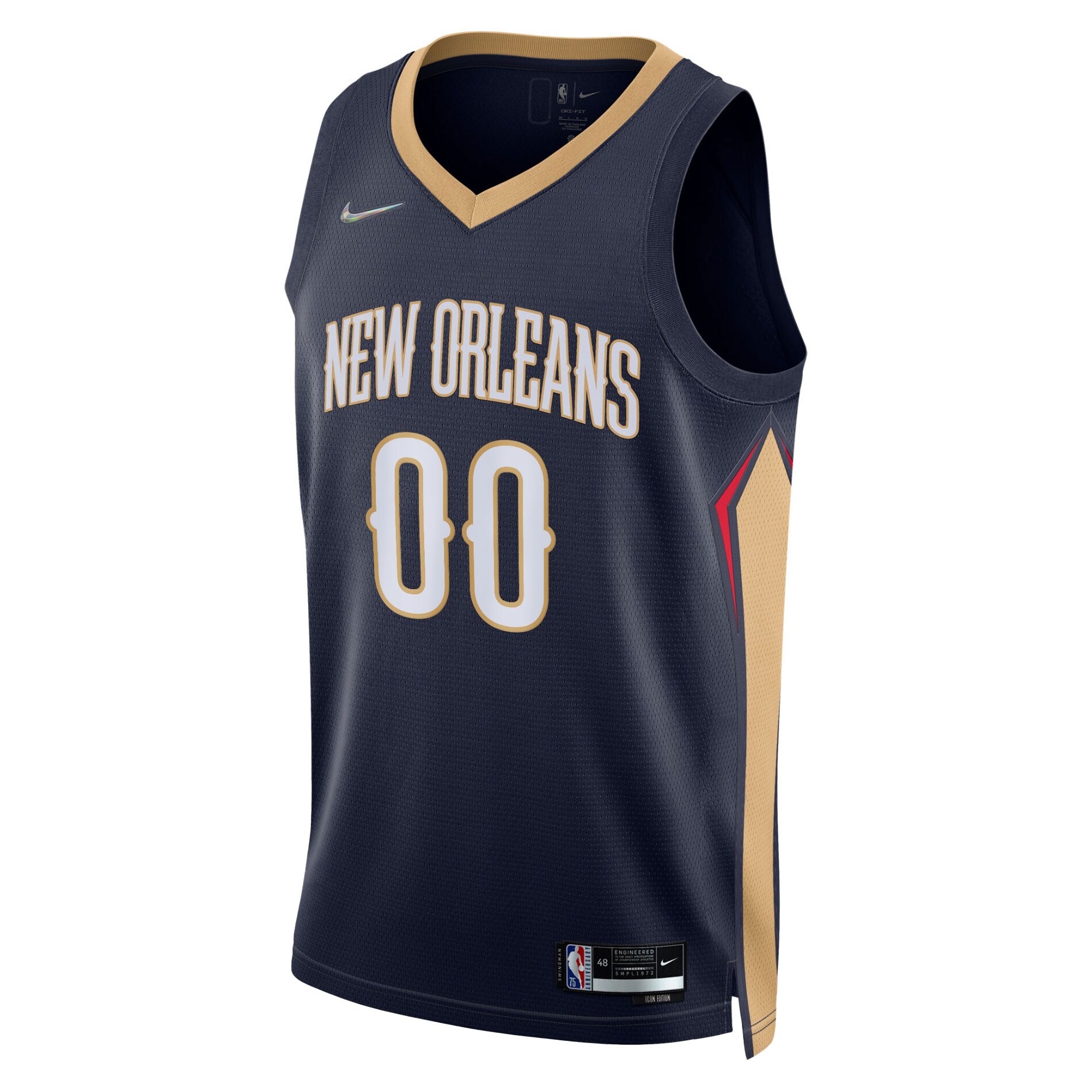 Alternative view of New Orleans Pelicans 2021/22 Diamond Swingman Custom Basketball Jersey - Icon Edition - Navy