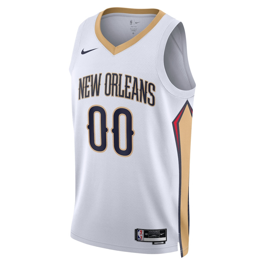 Alternative view of New Orleans Pelicans 2023/24 Association Swingman Custom Men Basketball Jersey - White - JS576 